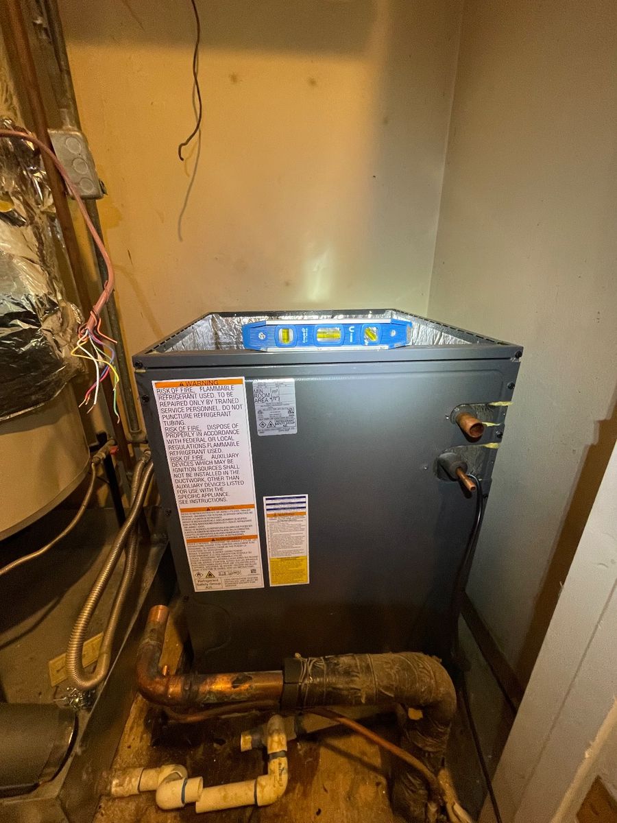 Highland Park HVAC indoor equipment install in progress